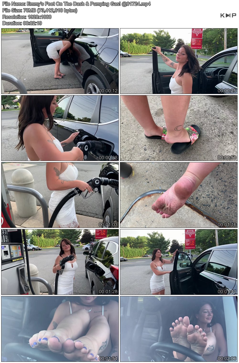 Emmy's Feet On The Dash &amp; Pumping Gas! @01724.JPG